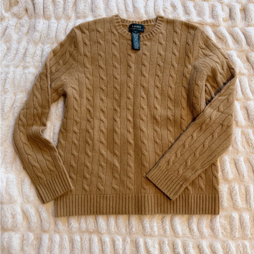 Lauren Ralph Lauren Women's Camel Crewneck Sweater